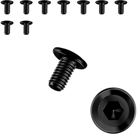 10 Pezzi Viti M4 x 10,Viti m4,Bulloni,Vite,Acciaio Inossidabile A2 V2A,Esagono Incassato,Completamente Filettato,Nero(M4 x 10)