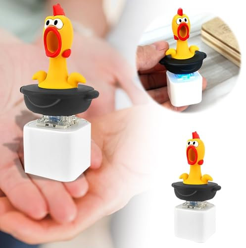 5 Years Girl Cooking Games Screaming Chicken Voice Prank Toy With Sound And Light Funny Squawking Noise Gadget Keychain Stress Prank Tool Balloon Fart (Yellow, 5x4x3)