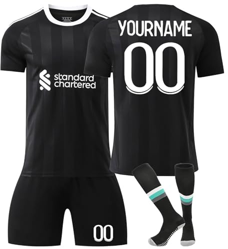 LILIHOT Fantrikot Fußball Trikot Kinder Benutzerdefiniertes T-Shirt und Shorts & Socken 3 Teiliges Set,Personalisiertes Hause/Auswärts Fußballtrikot für Erwachsener,Anzug Atmungsaktiv Trainingsanzug