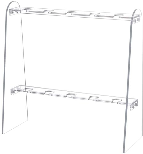 Vestamore Tabletop Display Stand For Champagne Flute, Acrylic Holder Elegant Transparent Design, Party Decor Great, Detachable Quick Space-Saving, 2-Tier For Ten Glasses