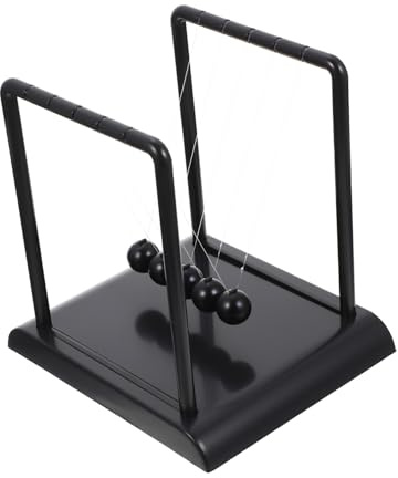 FUNOMOCYA Newton Balance Ball Decorative Ornament Large Black Physics Desk Gadget for Home Office Educational Use