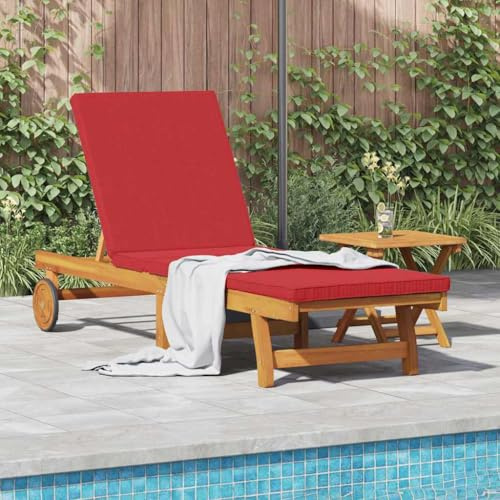 QUAHEAS Lot de 2 chaises longues en bois d'acacia massif, marron, 40 x 40 x 40 cm, réglables, résistantes aux intempéries, pour jardin, terrasse, piscine