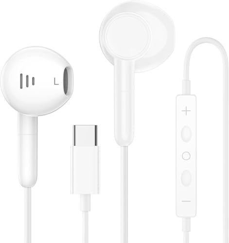 Ohuhu USB C Kopfhörer für iPhone 17/16, In-Ear Kabelkopfhörer USBC mit Mikrofon Lautstärkeregler HiFi-Stereo für iPhone 15 Pro Max/Plus iPad Pro Air Mini/ S25 S24 S23 S22 Ultra A55/Pixel usw