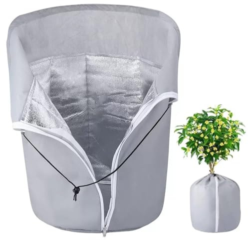 Housses de protection contre le gel pour plantes d'hiver, cache-pot anti-gel avec cordon de serrage et fermeture éclair pour l'hiver, arbres fruitiers, plantes en pot, arbustes, vie en plein air