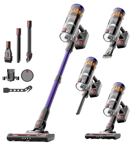 Lefant V1 Aspirador Sin Cable 40 KPa, Potente, Filtración de 5 Capas, Pantalla LED Táctil, 3 Velocidades, Cepillo con LED, Tubo Telescópico, Ideal para Toda la Casa 33
