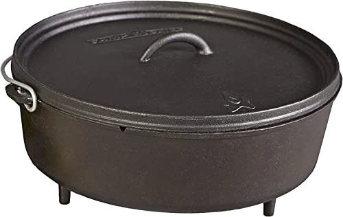Camp Chef SDO14 Pre-Seasoned Cast Iron 14 Dutch Oven with Lid Black