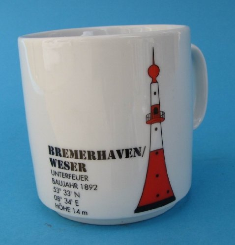 Leuchtturm Becher Bremerhaven Unterfeuer Nordsee Leuchtturmbecher maritim Kaffeebecher Teetasse