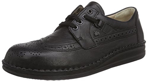 Finn Comfort Herren York Brogue Schnürhalbschuhe, Schwarz (Schwarz Togo)