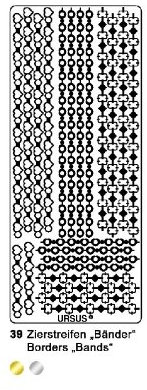 KREATIV STICKER 10x23CM, MOTIV 39, 5ST. SILBER