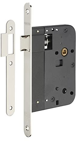 THIRARD - Serrure encastrable pour porte intérieure, axe 80mm, bouts ronds, nickelé