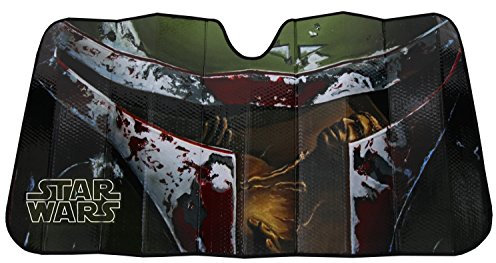 Plasticolor 003720R01 Star Wars Boba Fett - Parasol para Parabrisas Delantero de Coche, camión, SUV