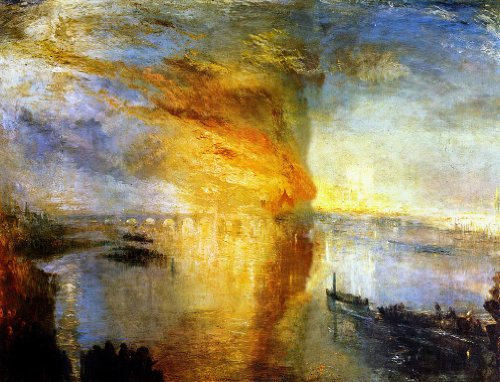 The Burning of the Houses of Parliament by Joseph Turner 40 x 29 cm