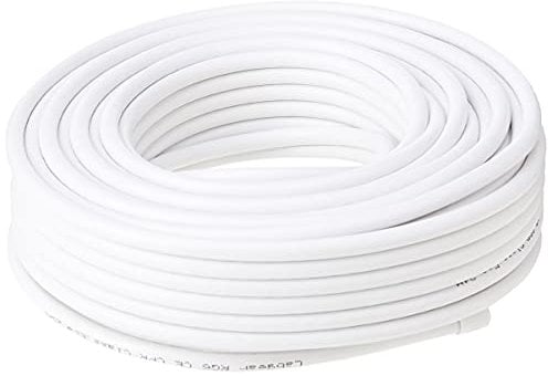 Philex - Cavo satellitare RG6 25 m, colore: Bianco