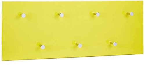 HAKU Möbel Wandgarderobe chrom, gelb, MDF, Metall - Maße: B 80 cm x H 30 cm x T 6 cm, Style: Modern
