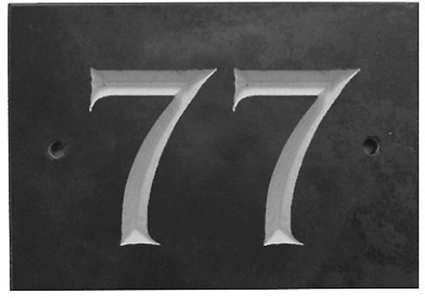 The House Nameplate Company Slate House Number, Charcoal Grey,Number 77