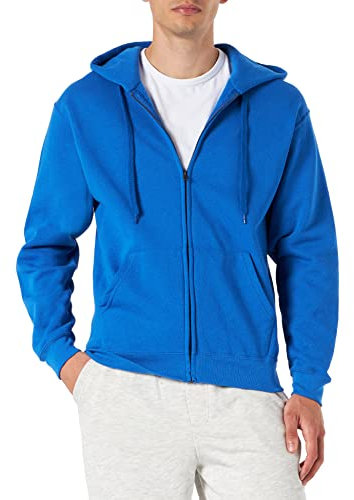 Fruit of the Loom Zip Hooded Sweatshirt Felpa con Cappuccio, Blu (Blu Reale), Medium-B Uomo