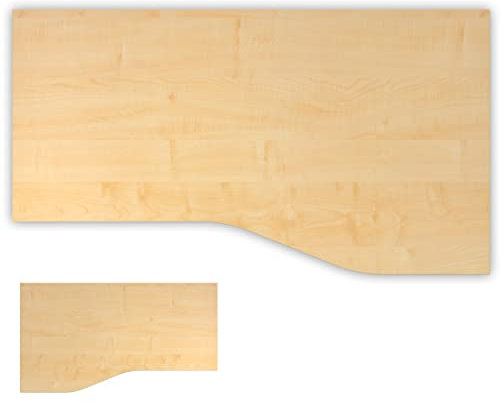 bümö Tischplatte 180x100 cm in Ahorn, Schreibtischplatte aus Holz, Holzplatte, Spanplatte kratzfest beschichtet, ABS-Kante, 120 kg Tragkraft für DIY Homeoffice & Co.