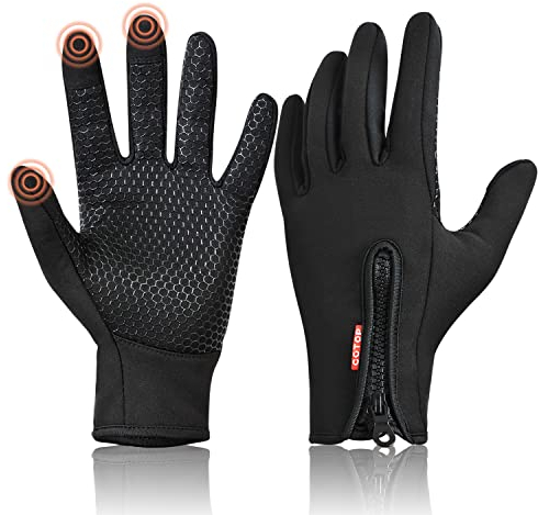 COTOP Handschuhe Winter Herren Damen, Dünn Warm Fahrradhandschuhe mit Touchscreen, rutschfest Winddicht Sport Handschuhe, Geschenke für Laufen/Roller/Joggen/e Scooter (L)