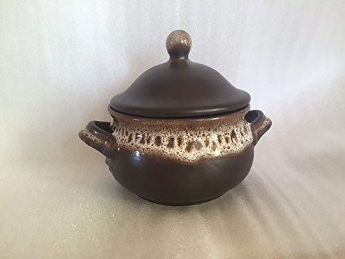 Bunzlauer Keramik Marmeladentopf/Suppentasse/Schmalztopf/Honigtopf, 0,45 Liter in braun (Bauernkeramik)