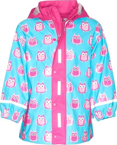 Playshoes Regenjacke Unisex Kinder Wind- und wasserdicht Regenmantel Regenbekleidung, Eulen, 86