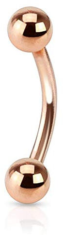 viva-adorno® Piercing Banane mit Kugeln Edelstahl Rosegold in verschiedenen Größen Z419, Größe: 1,2 x 8 x 3mm