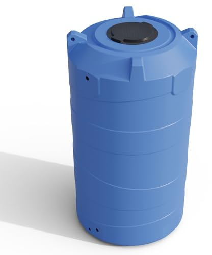 Serbatoio polietilene 5 mm tipo verticale RINFORZATO - FORI STAMPATI e FILETTATI acqua potabile alimenti (1000 litri) blu cisterna