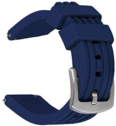 Weimob Silikon Uhrenarmband Silikonarmband Uhrband 20mm Silikon Smartes Uhrenarmband Taucherarmband Blau Schnell-Montierbar Ersatzuhrband Sportlich Uhrenarmbänder 20mm 22mm 24mm