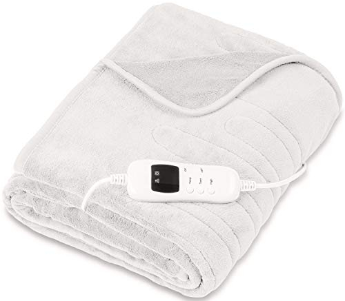 sinnlein® Heizdecke aus Plüsch 180 x 130 cm | elektrische Wärmedecke mit Abschaltautomatik | Kuscheldecke | Timerfunktion | 9 Temperaturstufen | waschbar bis 40°C | Digitalanzeige