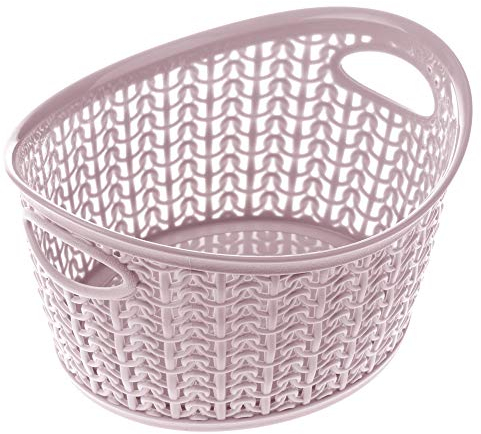 Panier de rangement KADAX, panier d'étagère en plastique, panier de salle de bain, panier de rangement, cosmétiques, panier universel léger, récipient de rangement, panier à linge (1,5L, rose)