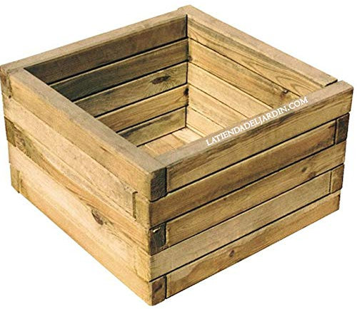 Suinga Blumenkasten, quadratisch, aus Holz, 40 x 40 cm, Höhe 29 cm