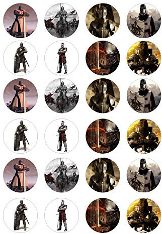 24 Knights Medieval edible Wafer Card rice paper pre cut Cupcake Toppers Cake