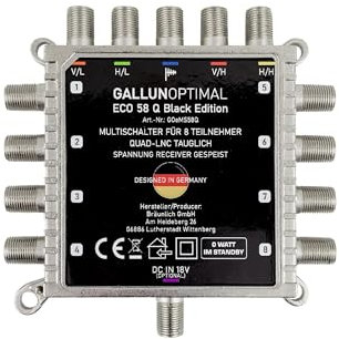 GALLUNOPTIMAL ECO Multischalter-SAT 5/8 für 8 Teilnehmer/Quattro & Quad-LNB fähig/Digital, HDTV, FullHD, 4K, UHD tauglich