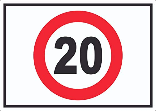 Tempo 20 km/h Geschwindigkeitsbegrenzung Aufkleber Symbol A2 (420x594mm)