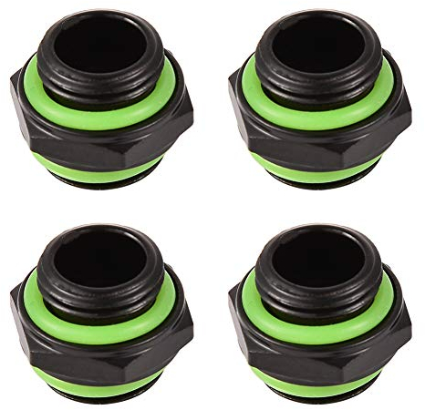 143 4 Stück Adapter für Computer-Wasserkühlsystem, G1/4 Messing-Gewindeanschluss Sechskantadapter für Desktop-Computer, Schwarz