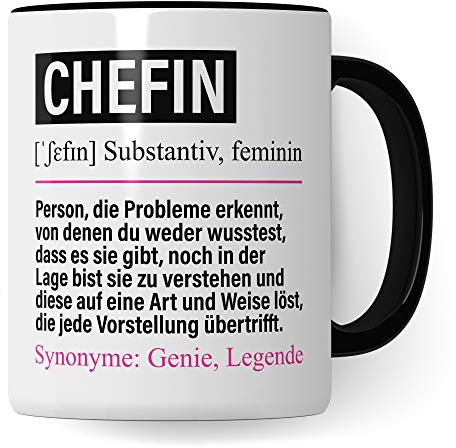 Pagma Druck Tasse Chefin lustig, Chefin Geschenk, Spruch Führungskraft Kaffeebecher Geschenkidee, Kaffeetasse Beruf Firma Vorgesetzte Teetasse Frauen Becher