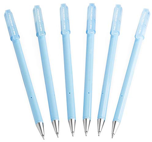 Pentel BK77 Kugelschreiber, antibakteriell, 0,7 mm Spitze, blaue Tinte, 6 Stück