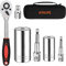 Athlife Lot de 6 clés à douille universelles (11-32 mm 7-19 mm) - Kit de réparation avec perceuse électrique et clé à cliquet 3/8 en acier au chrome vanadium