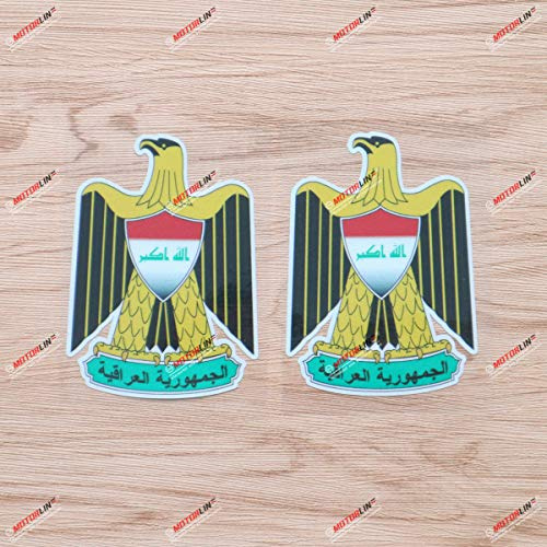 Irak Irakisches Wappen Aufkleber Vinyl Sticker - 2er-Pack Reflektierend, 10,2 cm - für Auto Boot Laptop Tasse