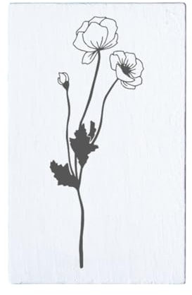 May and Berry Holzstempel - Mohnblumen, 45x45mm, Weiß