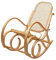 Mendler Schaukelstuhl M41, Schwingsessel Fernsehsessel, Massiv-Holz Rattan, FSC®-Zertifiziert - Eiche-Optik