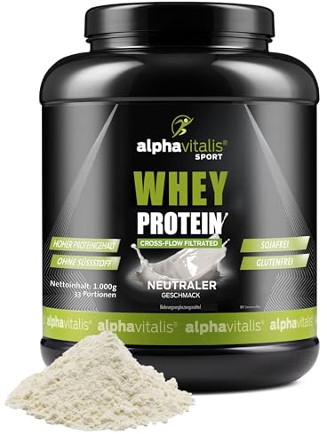 Whey Protein Neutral ohne Süßstoff - 1 Kg Protein Pulver geschmacksneutral | Eiweißpulver aus WPC Whey ohne Süßungsmittel für Proteinshakes, Kraftsport & Fitness – ideal für Muskelaufbau