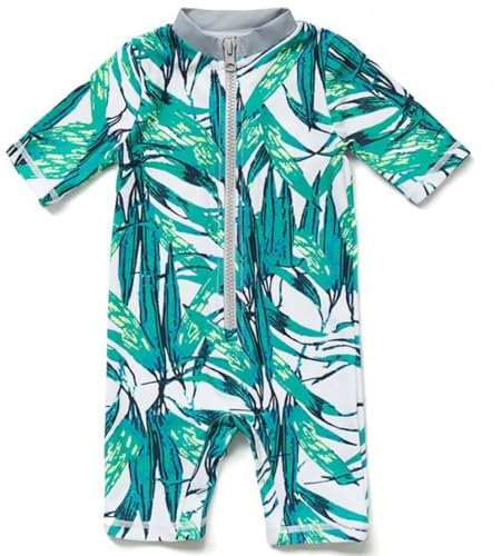 BONVERANO Traje baño bebé protección Solar UPF 50+ Cierre Cremallera (Bambú, 12-18 Meses)