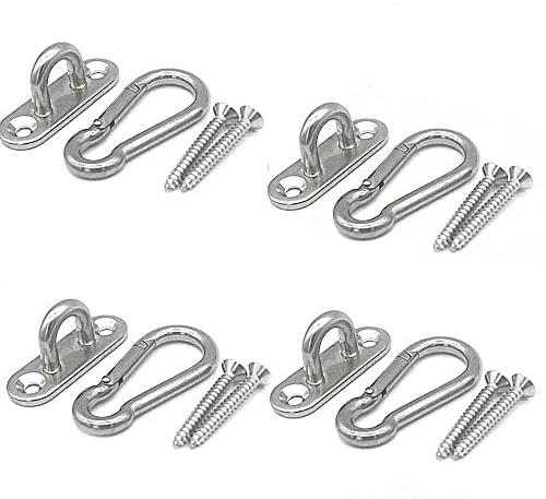 Tornillos de gancho de acero inoxidable 316 de 45 mm x 15 mm, placa de ojo, hardware marino, paquete de 4