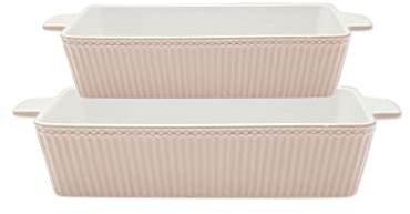 GreenGate [W] Dishes Alice Rectangular Creamy Fudge Set of 2