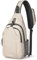 G4Free Schultertasche mit RFID-Brusttasche, Umhängetasche, Schultertasche mit Kopfhörerloch, elfenbeinfarben, Kompakt