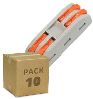 LEDKIA 10 Pack Schnellverbinder 2 Eingänge und 2 Ausgänge SPL-2 für Elektro