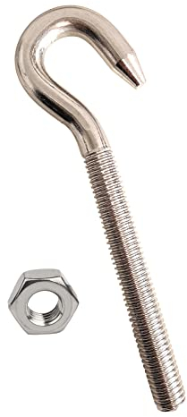 M8 Bullone a Gancio con Dado, Gancio a Vite in Acciaio Inossidabile 304 con Vite ad Anello per Uso Interno ed Esterno per Appendere Accessori, 10 Pezzi