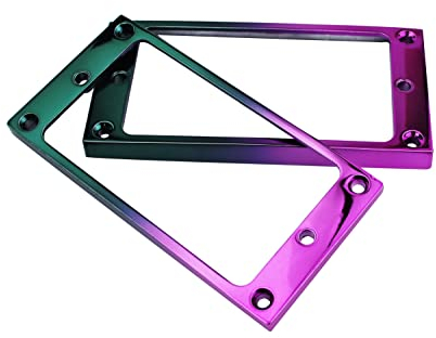 Guyker Flaches Metall-Humbucker-Tonabnehmer-Befestigungsring-Set – Steg-Hals-Tonabnehmer-Abdeckrahmen Ersatzteil für E-Gitarre oder Präzisionsbass (2 Stück, lila)
