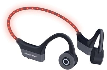 OPN Sound Dashlyte Kopfhörer mit Knochenleitung, Bluetooth, freie Ohren, LED-Lichter IPX5, für Sport Laufen