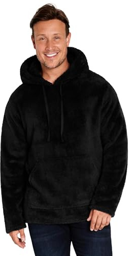CityComfort Felpa Uomo - Felpe Uomo di Pile con Cappuccio Taglie Forti M-3XL - Felpe Pelose per Ragazzi Felpone Invernale Pesante da Casa (Nero, XL)